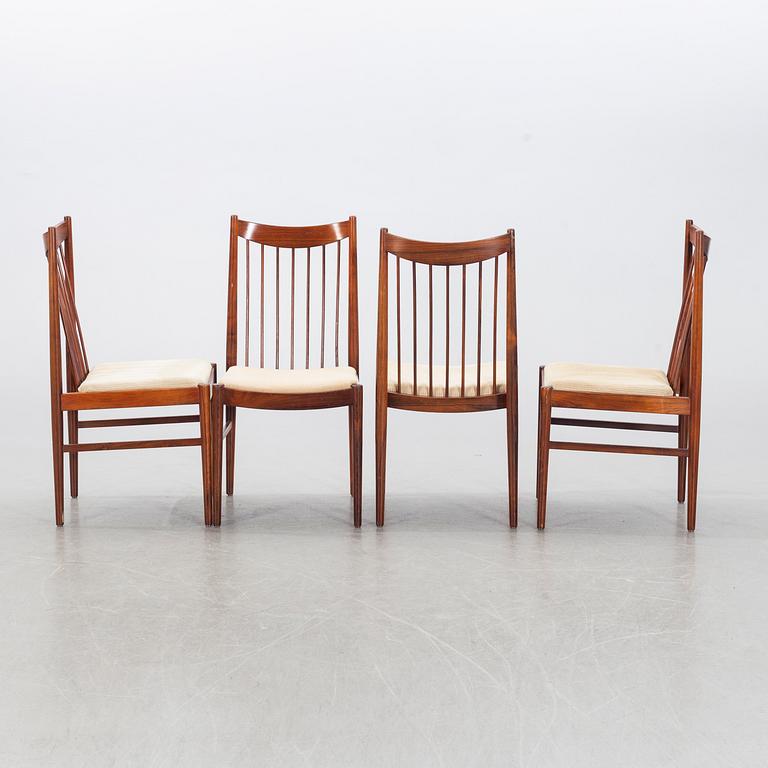 ARNE VODDER, stolar, 6 st, palisander, 1960-tal, Cites-intyg medföljer.