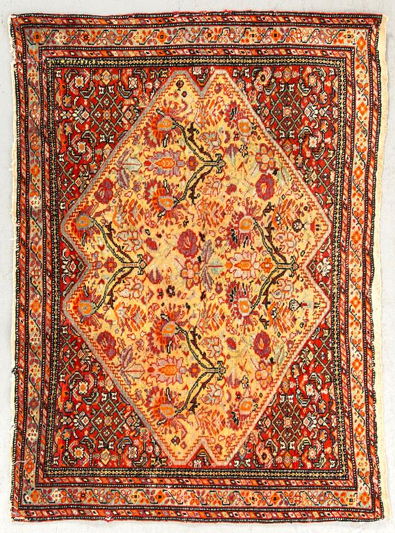 An antique Malayer Poshti carpet ca 67 x 93 cm.