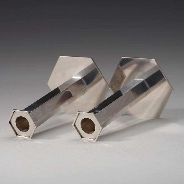 Wiwen Nilsson, ljusstakar, ett par, Lund 1975, sterling.