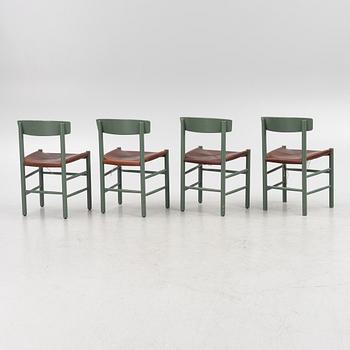 Børge Mogensen, four 'J39' chairs, Fredericia, Denmark.