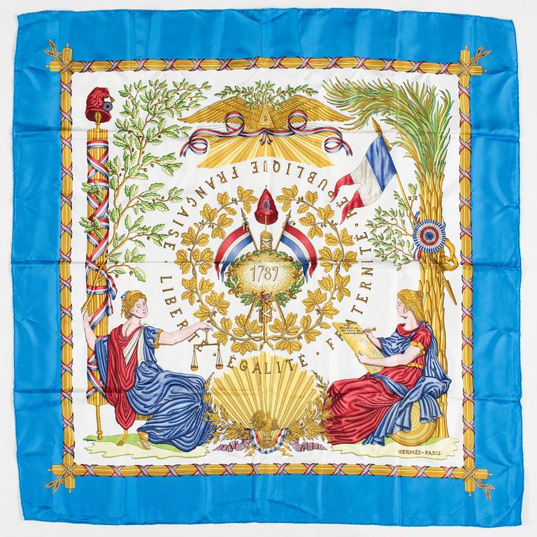 Hermès, scarf, "1789 Liberté Égalité Fraternité".