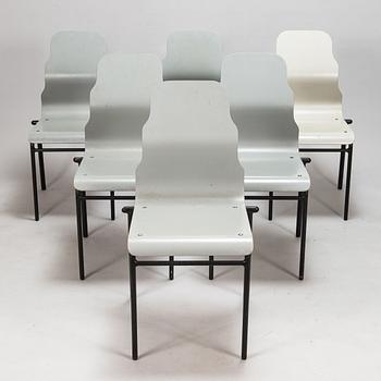 Yrjö Kukkapuro, tuoleja, 6 kpl, "University chair", Avarte oy. Malli muotoiltu v. 1983.