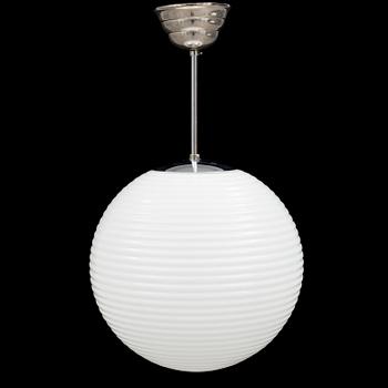 A Pukeberg glass ceiling light.