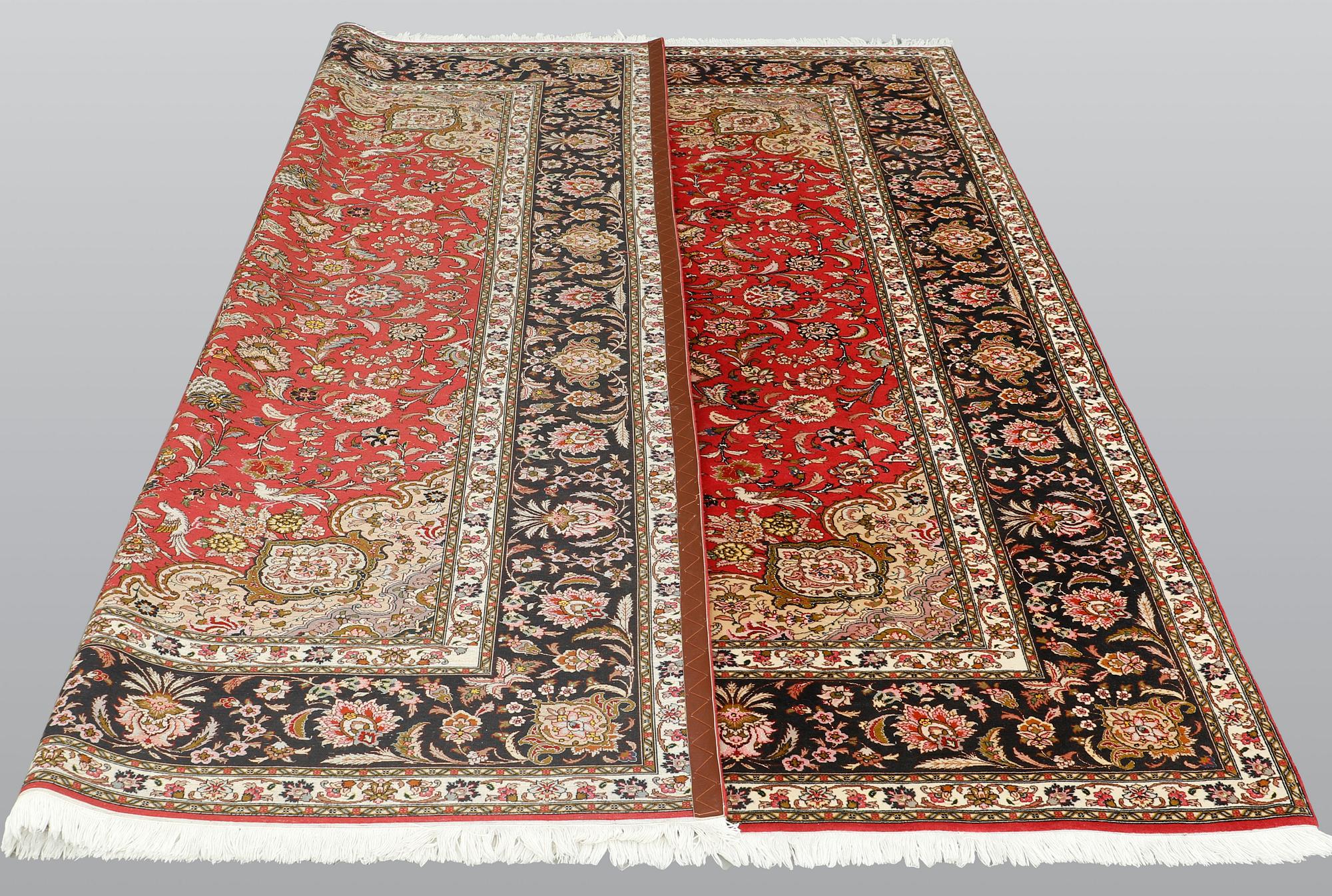 Matta, Figural Täbriz, Part Silk, sk 50 Radj, ca 307 x 248 cm.