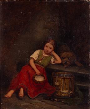 Josef Wilhelm Wallander, Girl with a dog and a drum.
