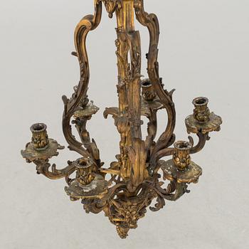 A NEO ROCOCO BRASS CHANDELIER 1860'S.