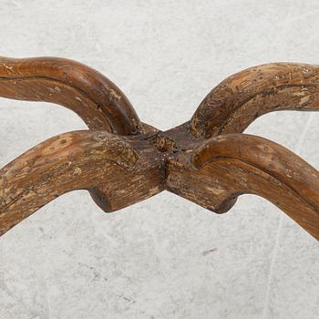 A late Baroque walnut tile-top table, first part 18th century.