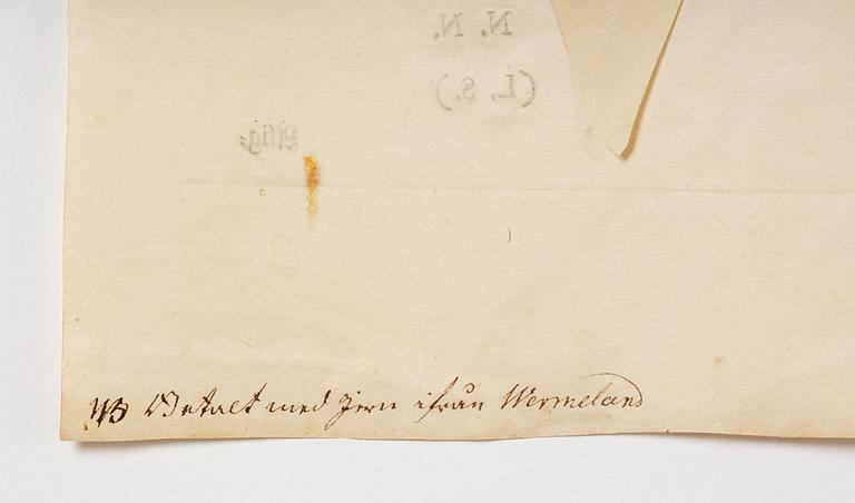 A Swedish share certificate, Ahlingsåhs Manufaktur Werk, No 476, 1728.