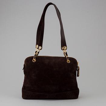 Brown suede shopper by Chanel, prob 1996-97.