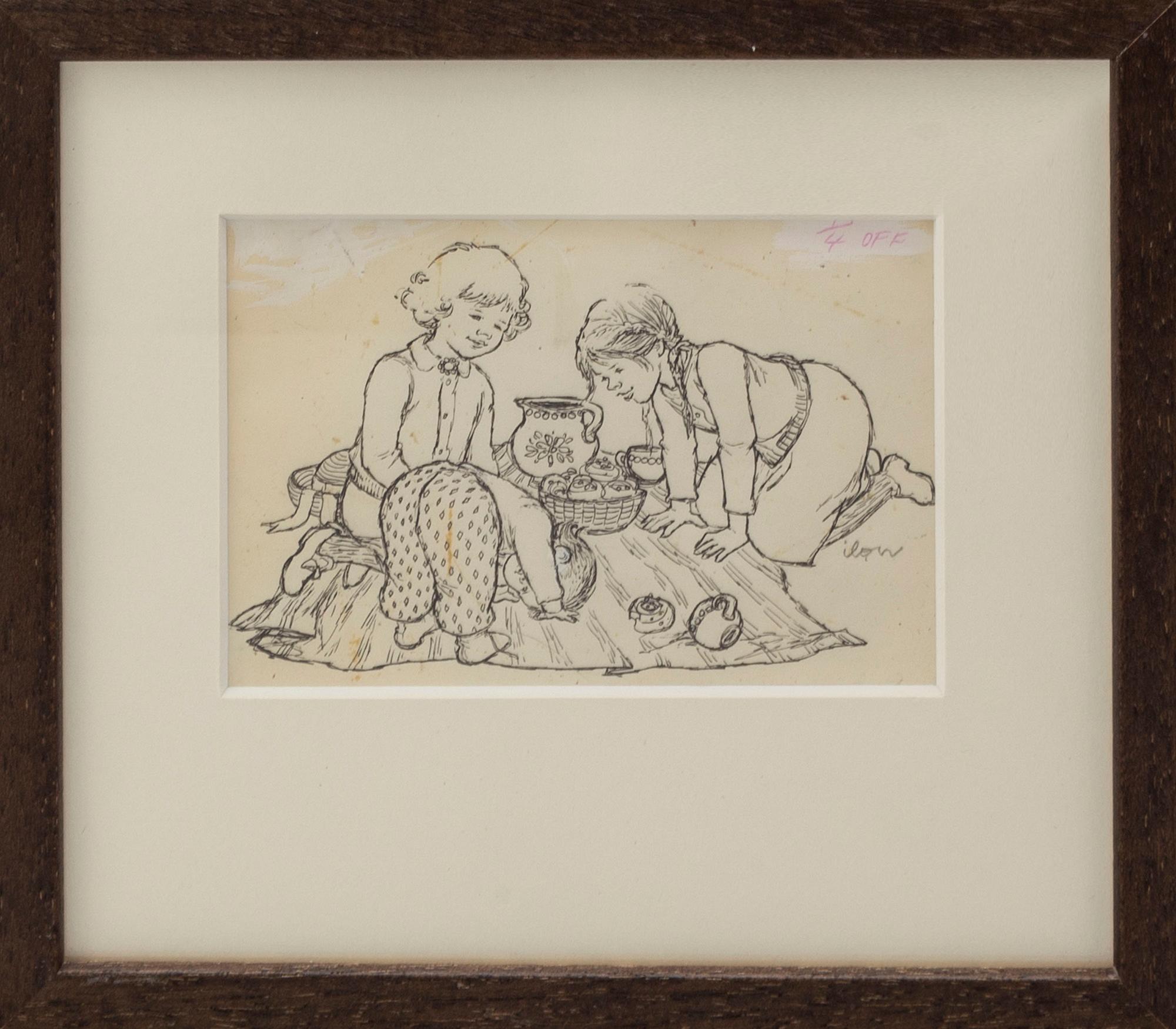 ILON WIKLAND, ink on paper, signed.