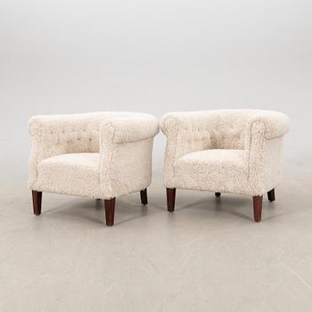 Armchairs a pair Swedish Modern 1940s.