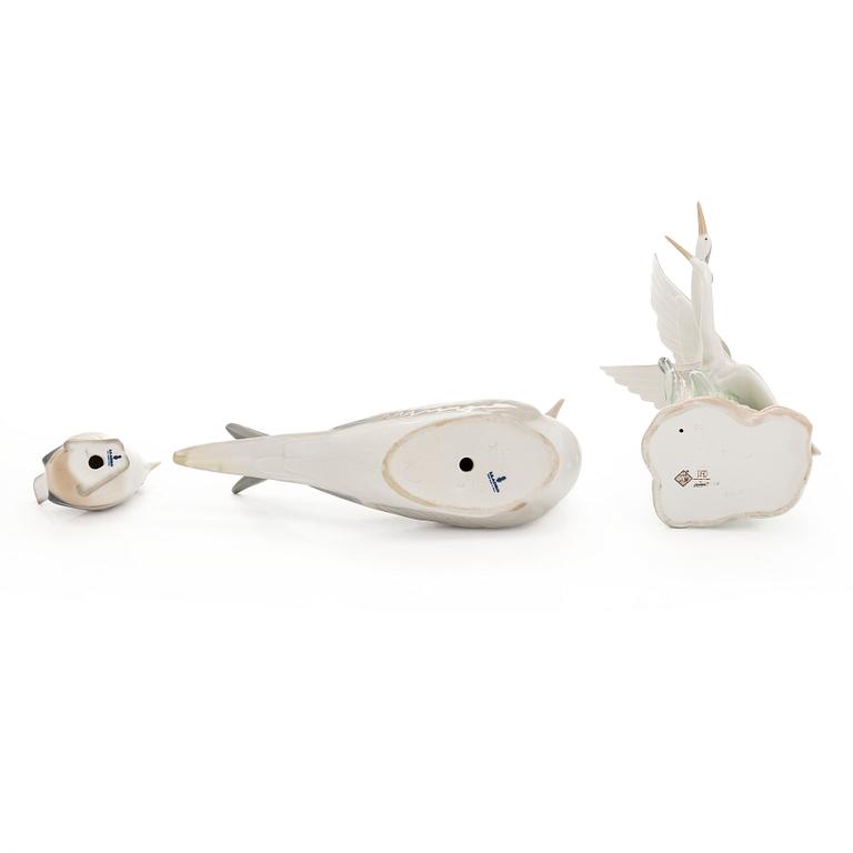 Lladró, porcelain figurines, 3 pieces, Spain.