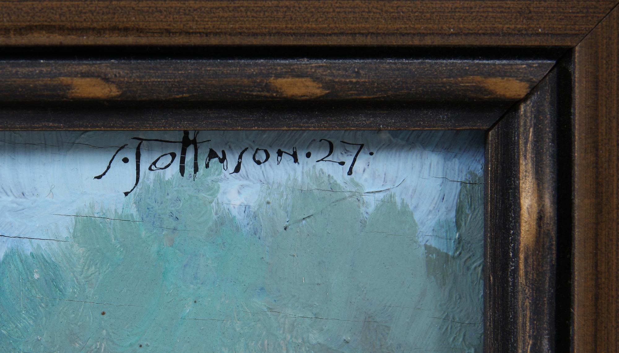 SVEN JONSON, olja på pannå, sign "S JOHNSON". Daterad 27.