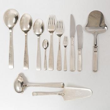 Jacob Ängman, A Swedish silver cutlery set, "Rosenholm", GAB, Stockholm and Eskilstuna, including year mark 1981 (56 pieces).