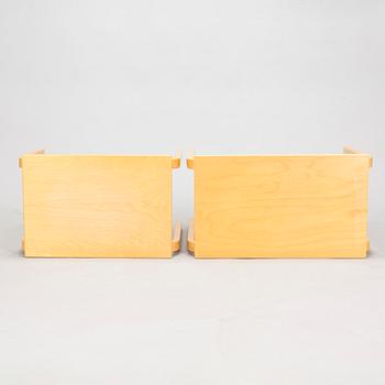 Alvar Aalto, two side tables, Artek, Finland 1980s.