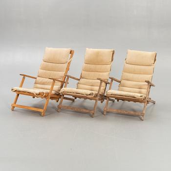 Three second half of 20th century deck chairs by Børge Mogensen for A/S Søborg, Denmark.