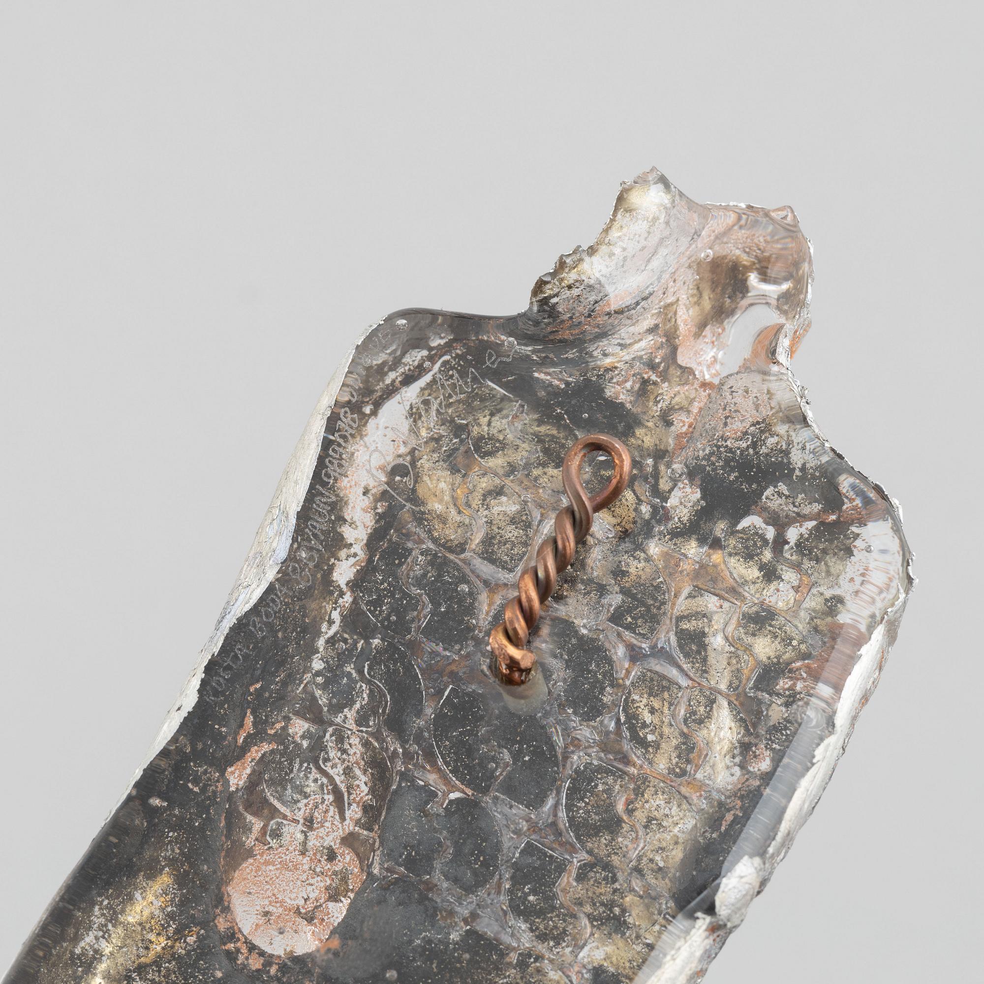 Bertil Vallien, a unique glass sculpture, "Idol", Kosta Boda, Sweden.