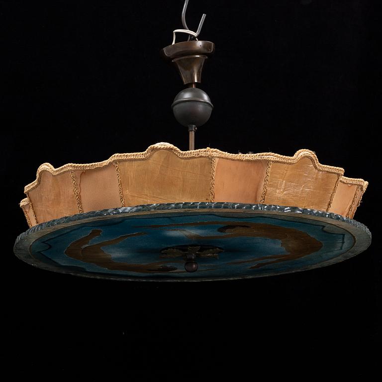 A Swedish Modern glass ceiling light, 1930's/40's.