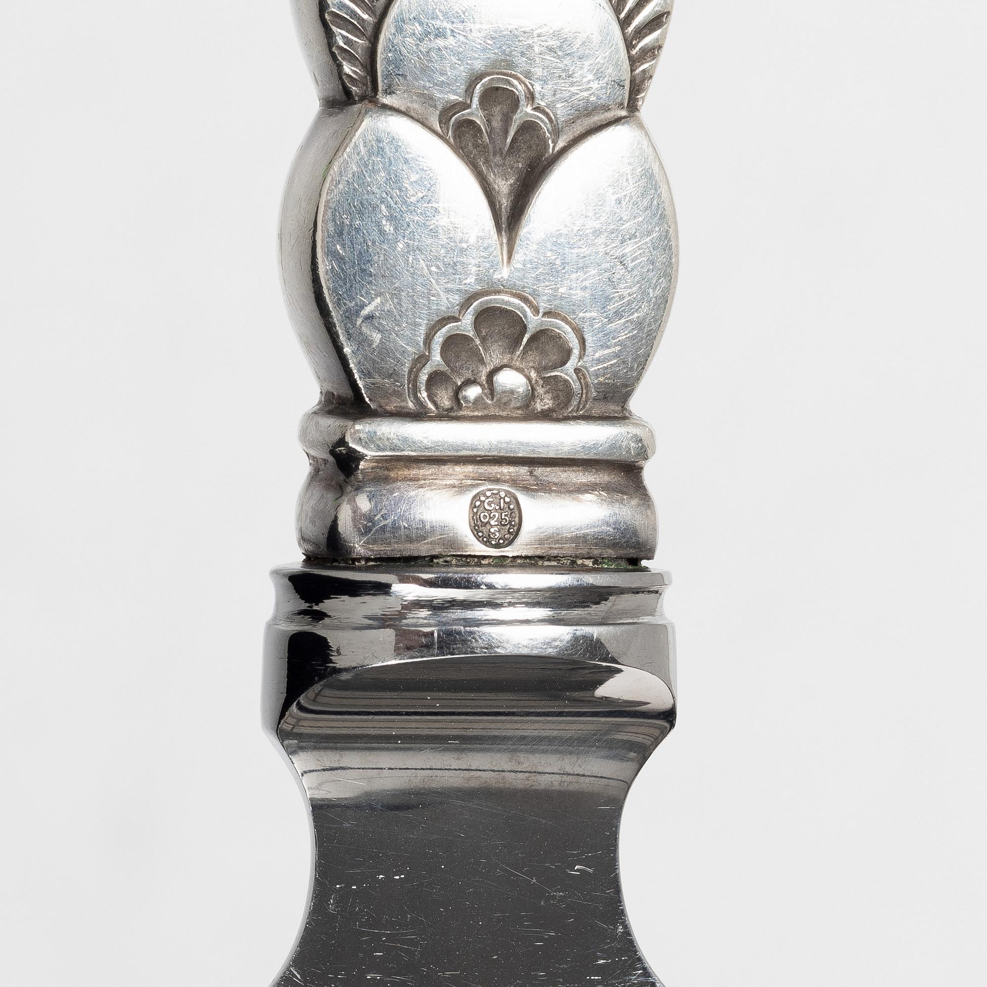 Gundorph Albertus, Cake knife, sterling silver, "Cactus" Georg Jensen, Copenhagen, Denmark 1933.