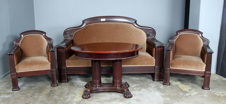 SALONGSMÖBLEMANG, 8 delar, 1900-talets första hälft.