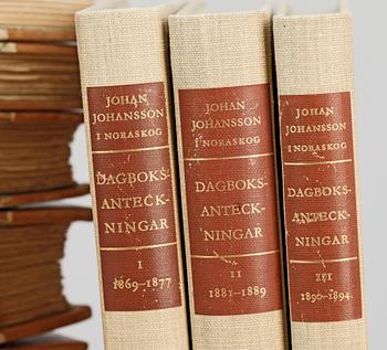 BOKVERK, 6 vol i 7, "Noraskogs arkiv, bergshistoriska samlingar och anteckningar" Johan Johansson, 1889-1928.