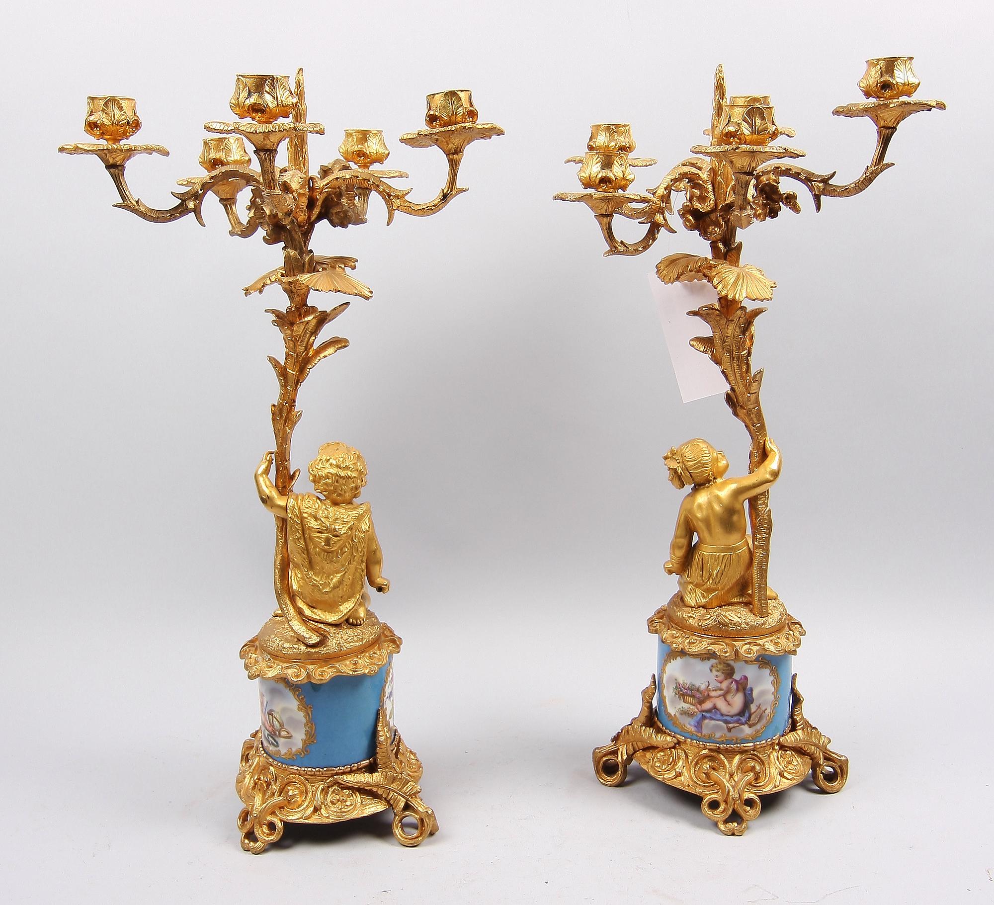 KANDELABRAR, ett par, Louis XV-stil, 1800-talets andra del.