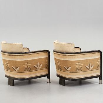 Otto Schulz, a pair of easy chairs, Boet, Gothenburg, Sweden, ca 1935.