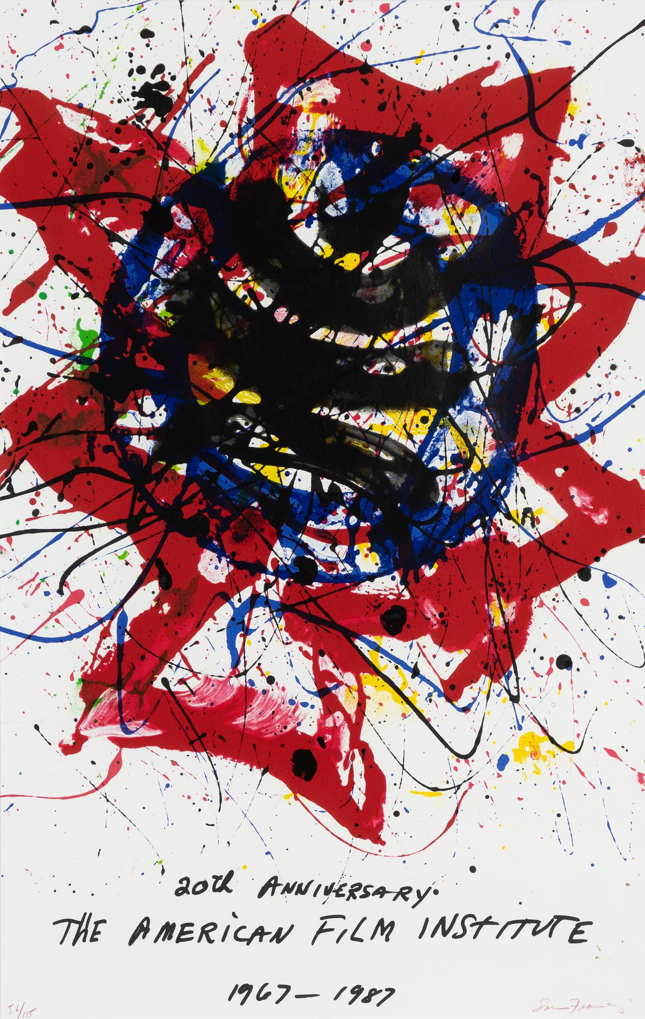 Sam Francis, "20th Anniversary - The American Film Institute 1967-1987".