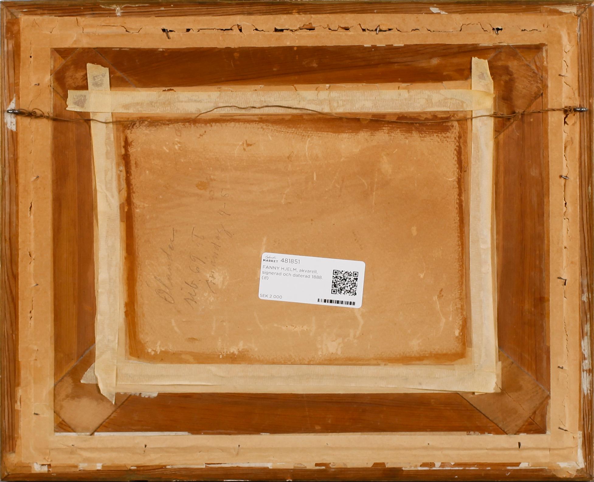 FANNY HJELM, akvarell, signerad och daterad 1888.