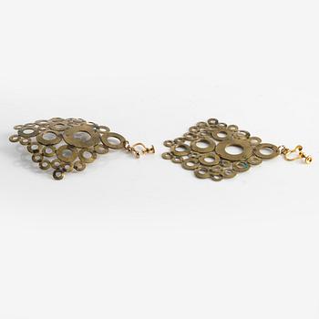 Siv Lagerström, necklace and earrings, gilded brass.
