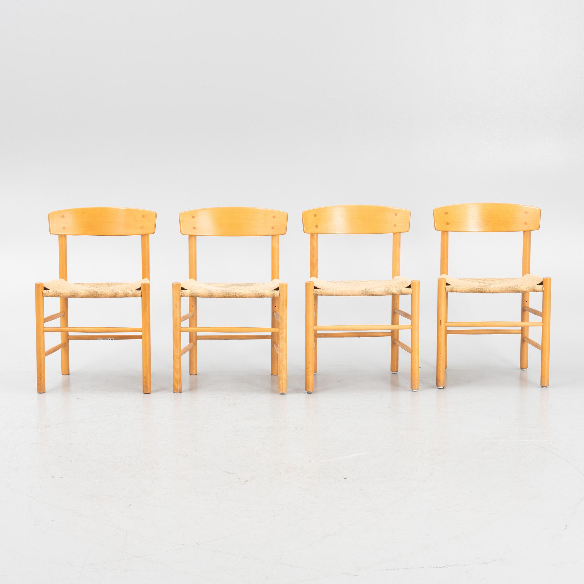 Børge Mogensen, stolar, 4 st, "J39", FDB Møbler, Danmark.
