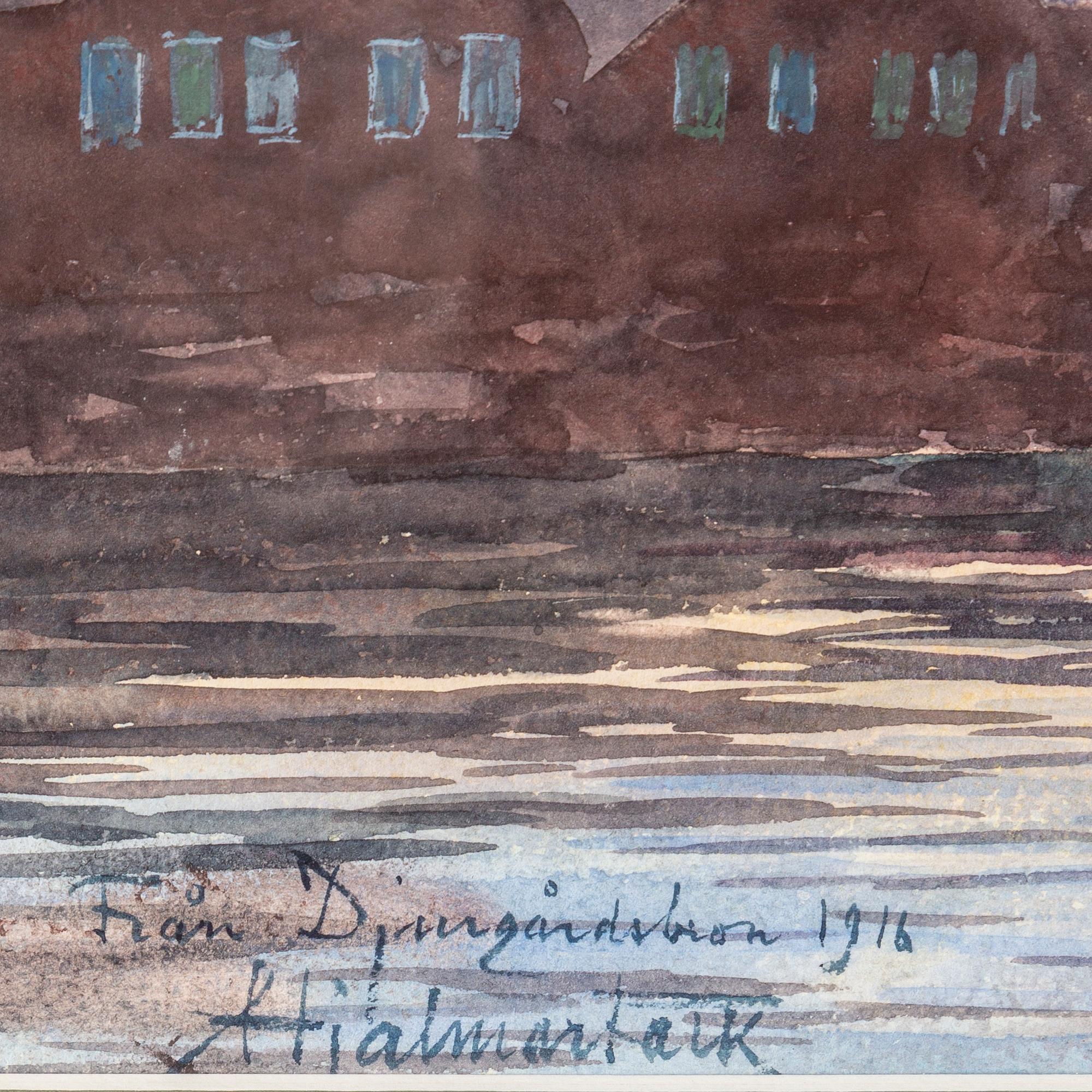 HJALMAR FALK, watercolour, signed and dated 1916.