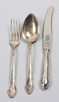 SKED, GAFFEL, KNIV, silver. K. Andersson, Stockholm 1926.