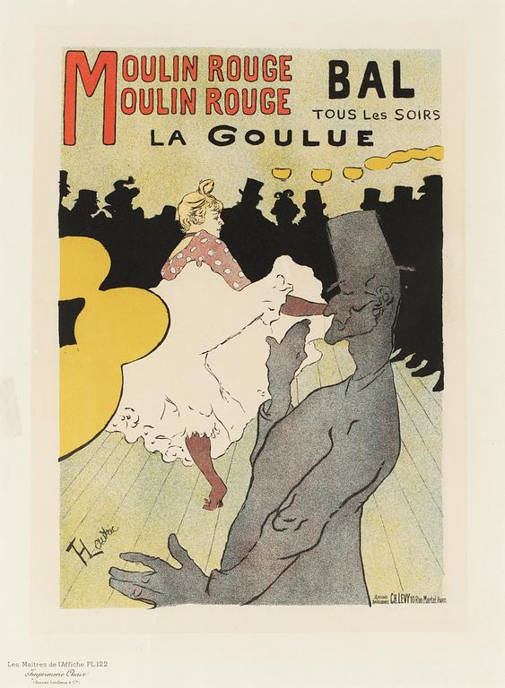 Henri de Toulouse-Lautrec (Efter), "Moulin Rouge (La Goulue)", ur: "Les Maîtres de l'Affiche" (Vol III, PL. 122).