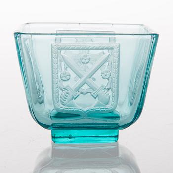 A glass bowl, "Mottimalja" 1939-1942 Riihimäki Lasi Oy.