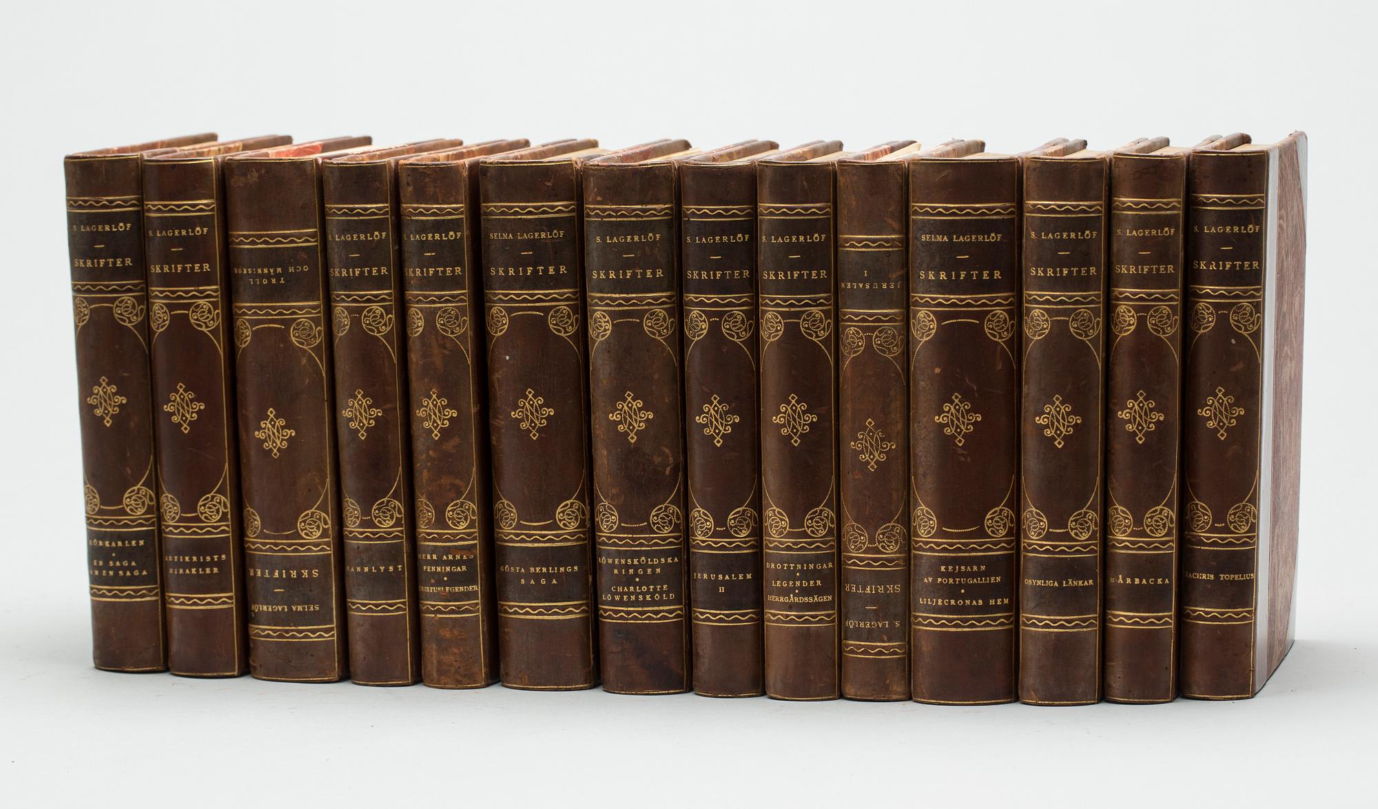 BOKVERK, "Selma Lagerlöfs samlade skrifter" 14 volymer.