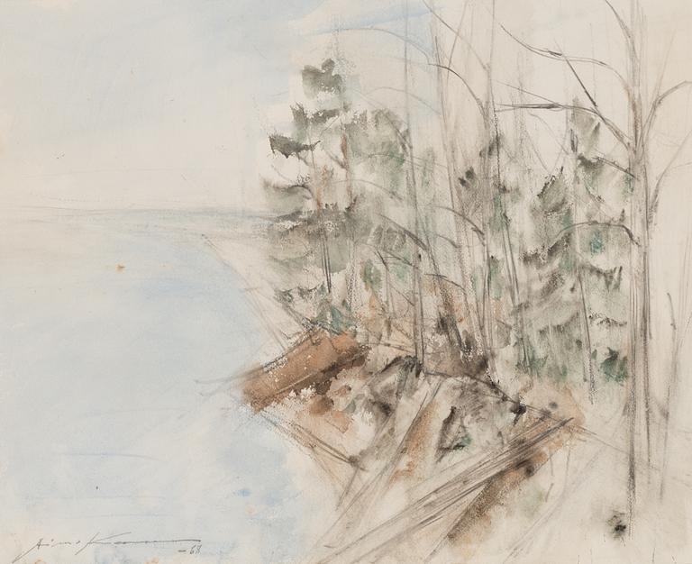 Aimo Kanerva, watercolour, signed and dated-68.