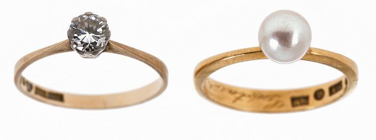 RINGAR. 2 st. 18 K resp 23 K guld.