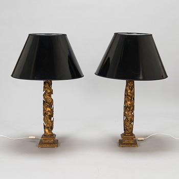 A pair of table lamps, late 20th century.