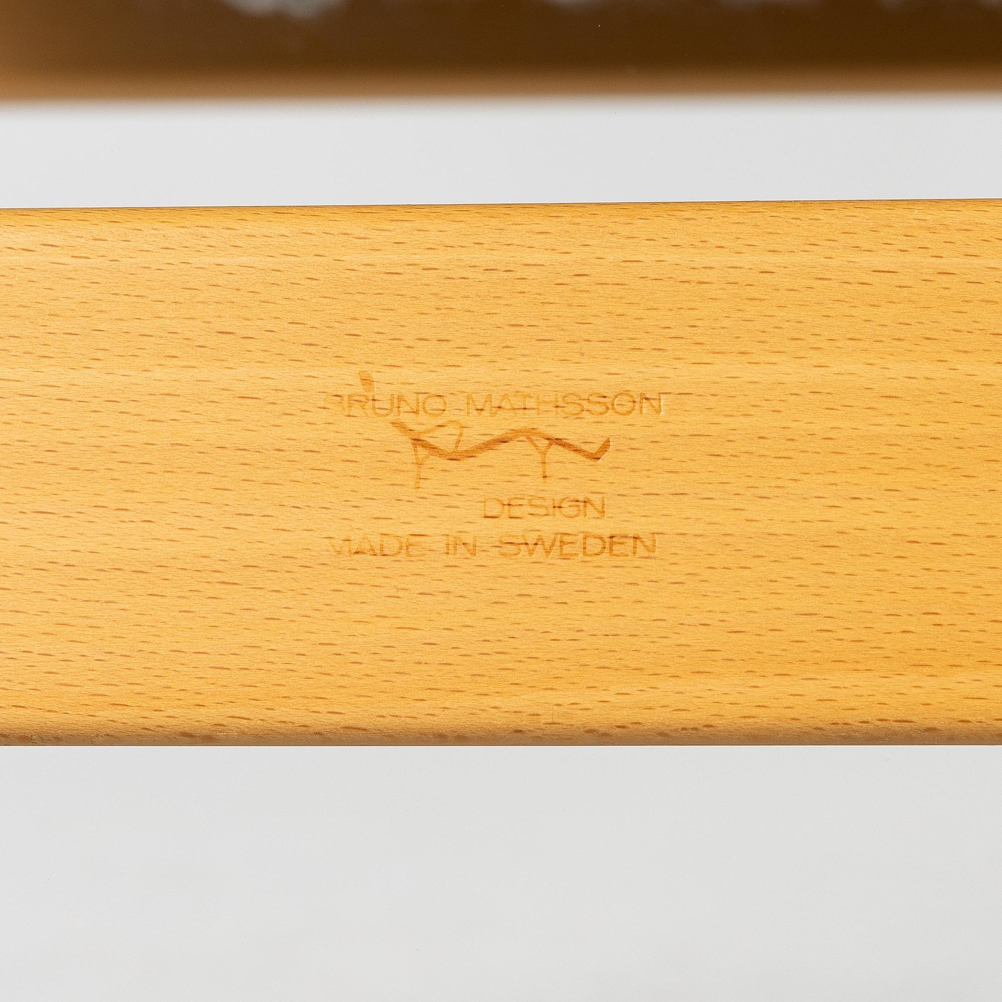 Bruno Mathsson, a 'Miranda' armchair and ottoman, Bruno Mathsson International, Värnamo, 2001.