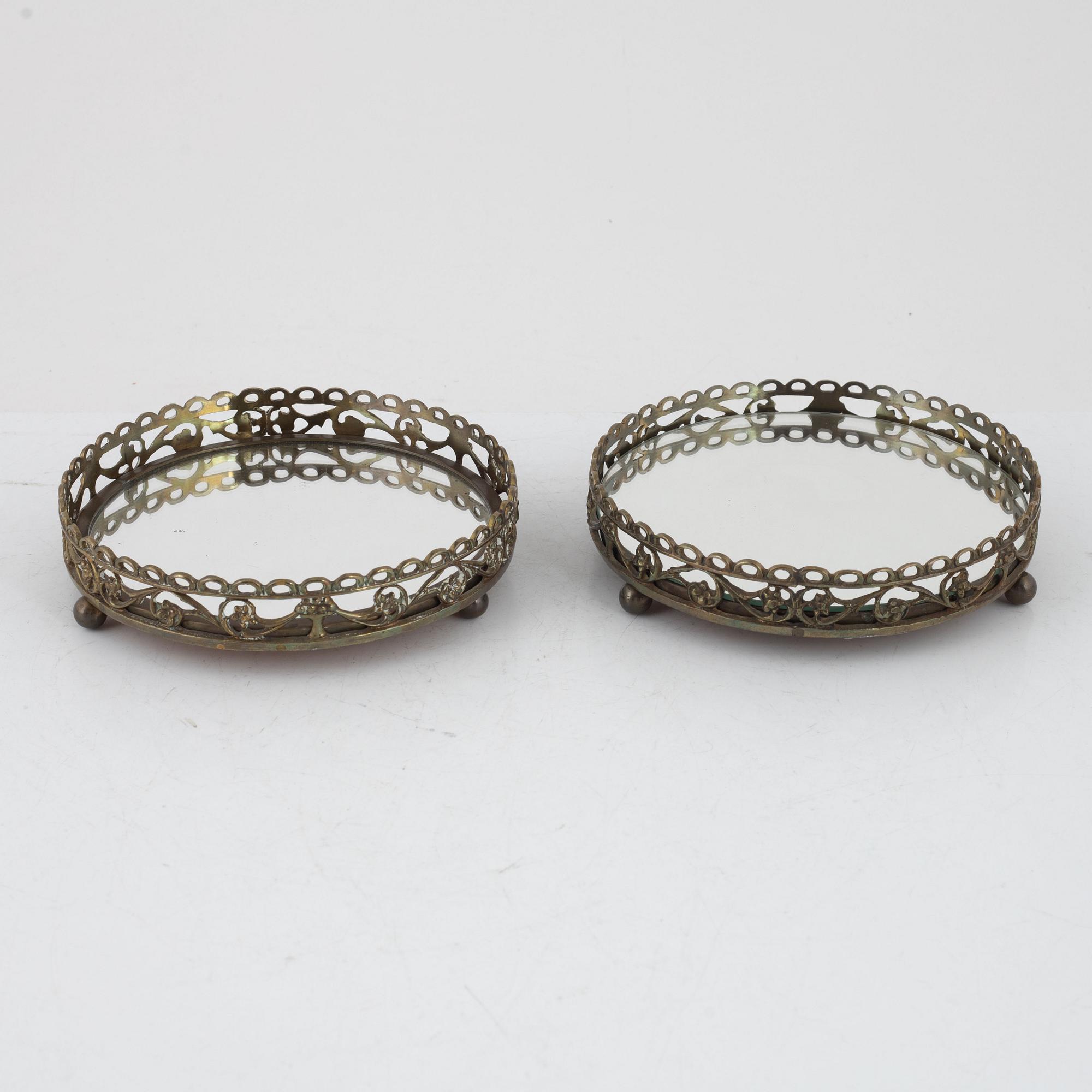 Table plateaus, 2+1 pcs, Empire-style, 20th century.