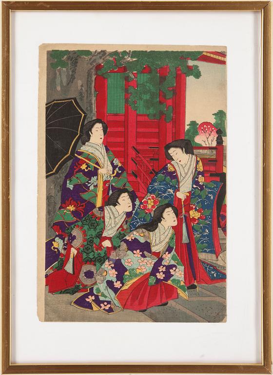 TRÄSNITT, 3 st, bl a Kuniyoshi.