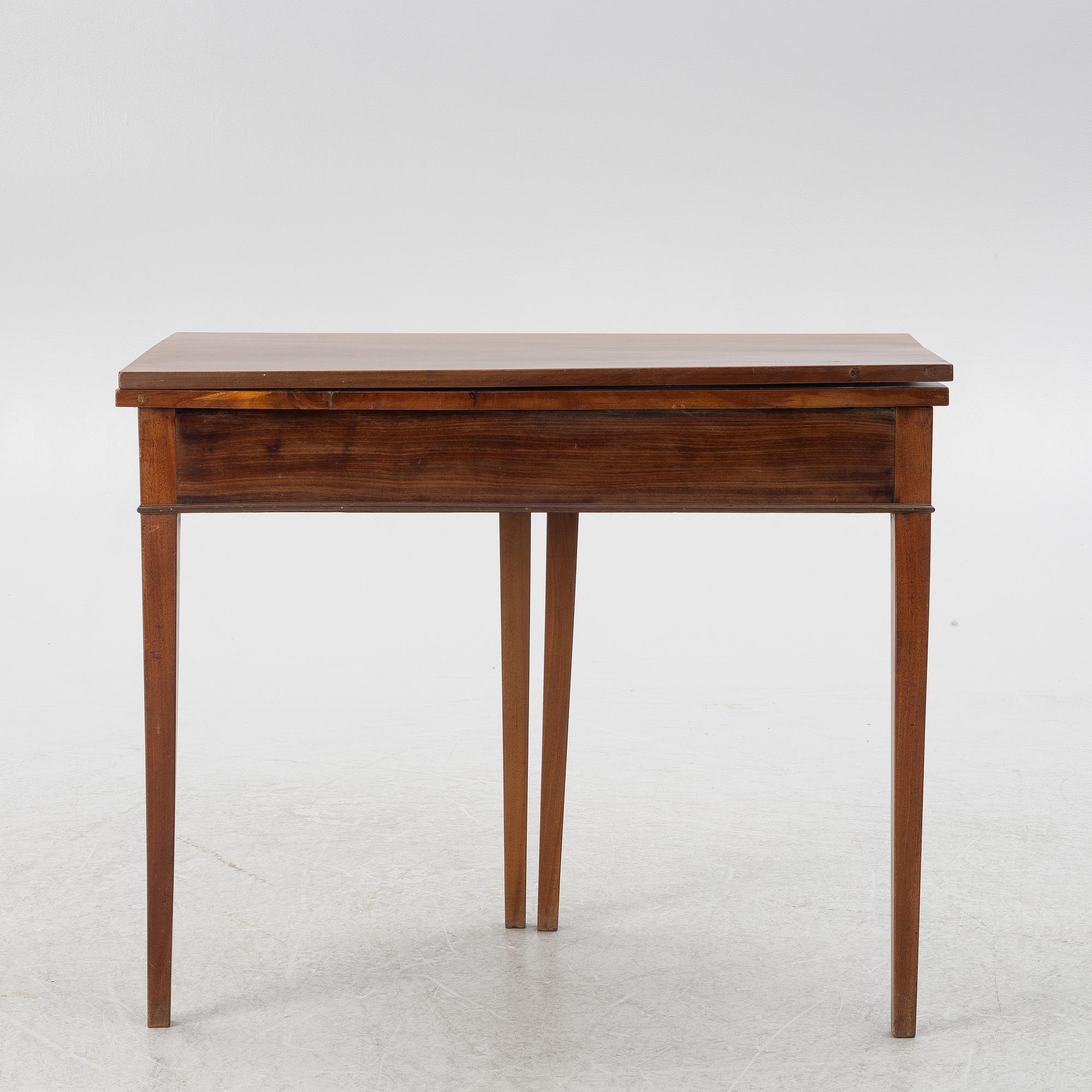 Game table, late Gustavian style, around 1900.
