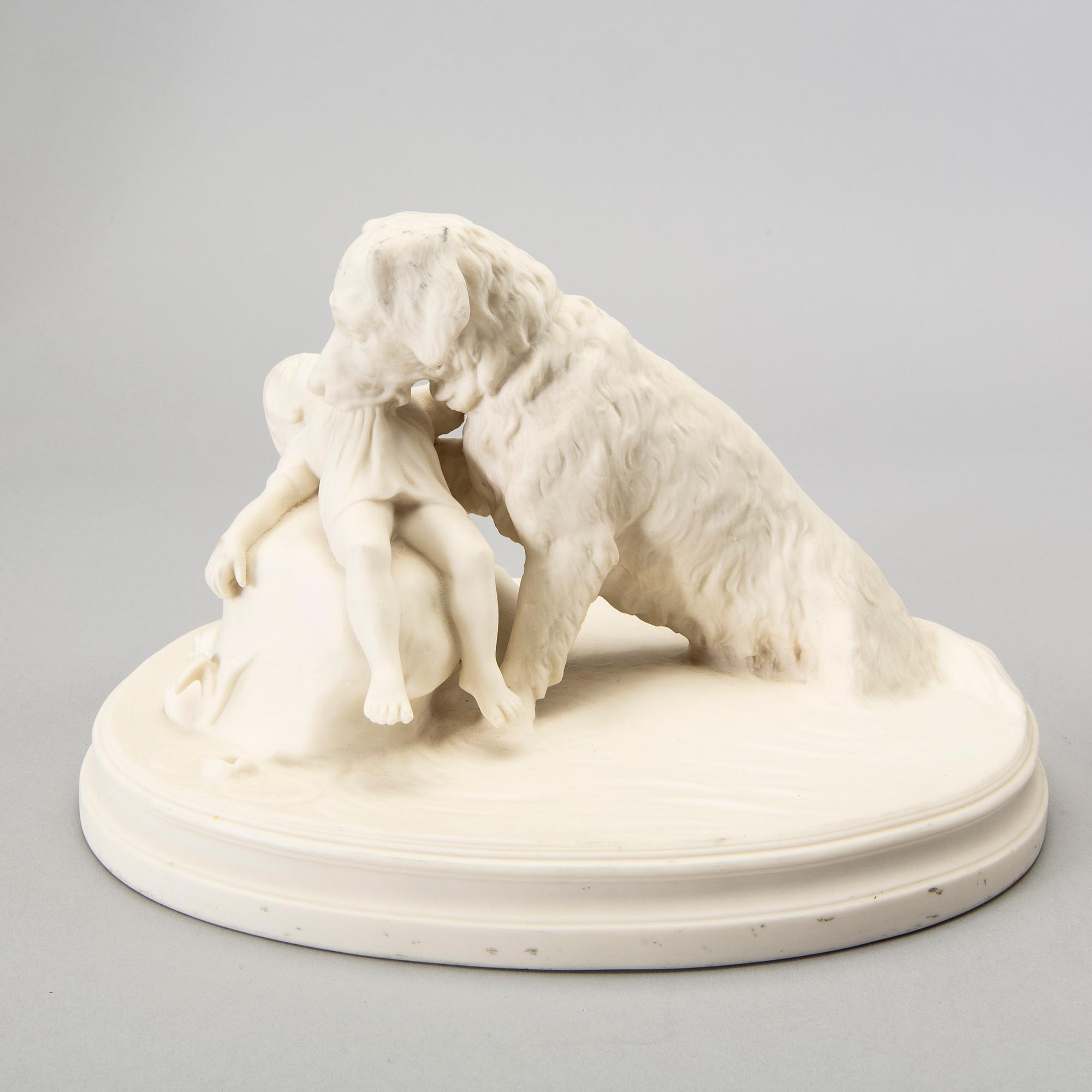 A set of two Gustavsbergs parian figurines early 1900s.