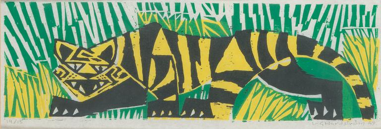 Lars-Gunnar Nordström, wood cut, signed and dated-49. Numbered 14/15.