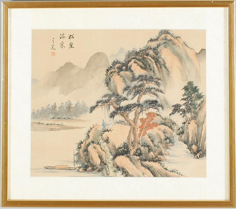 SIDENMÅLNINGAR, 2 st, Kina, 1800-/1900-tal.