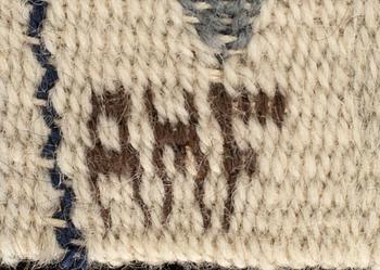 ANN-MARI FORSBERG, vävnad, "Blå crocus", gobelängvariant, signerad AMF, ca 92 x 32 cm.