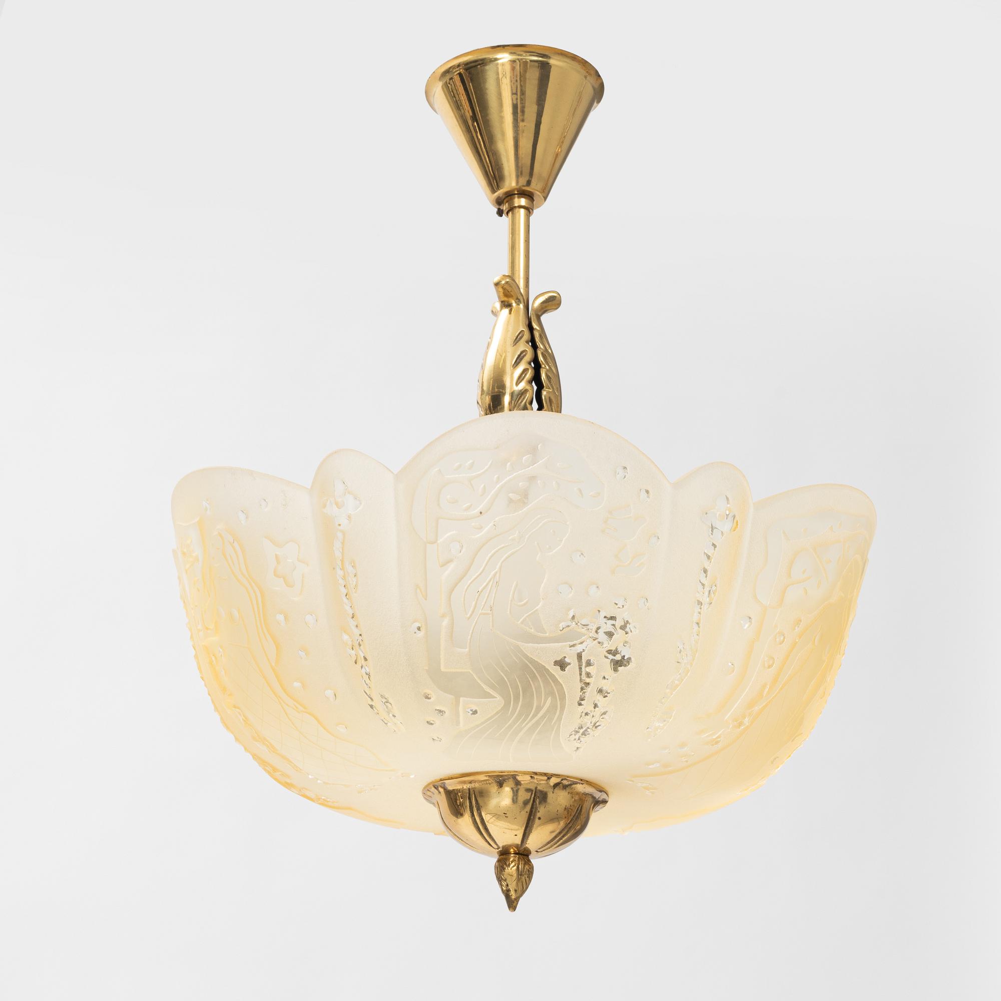 A Swedish Modern ceiling light, 1940s.
