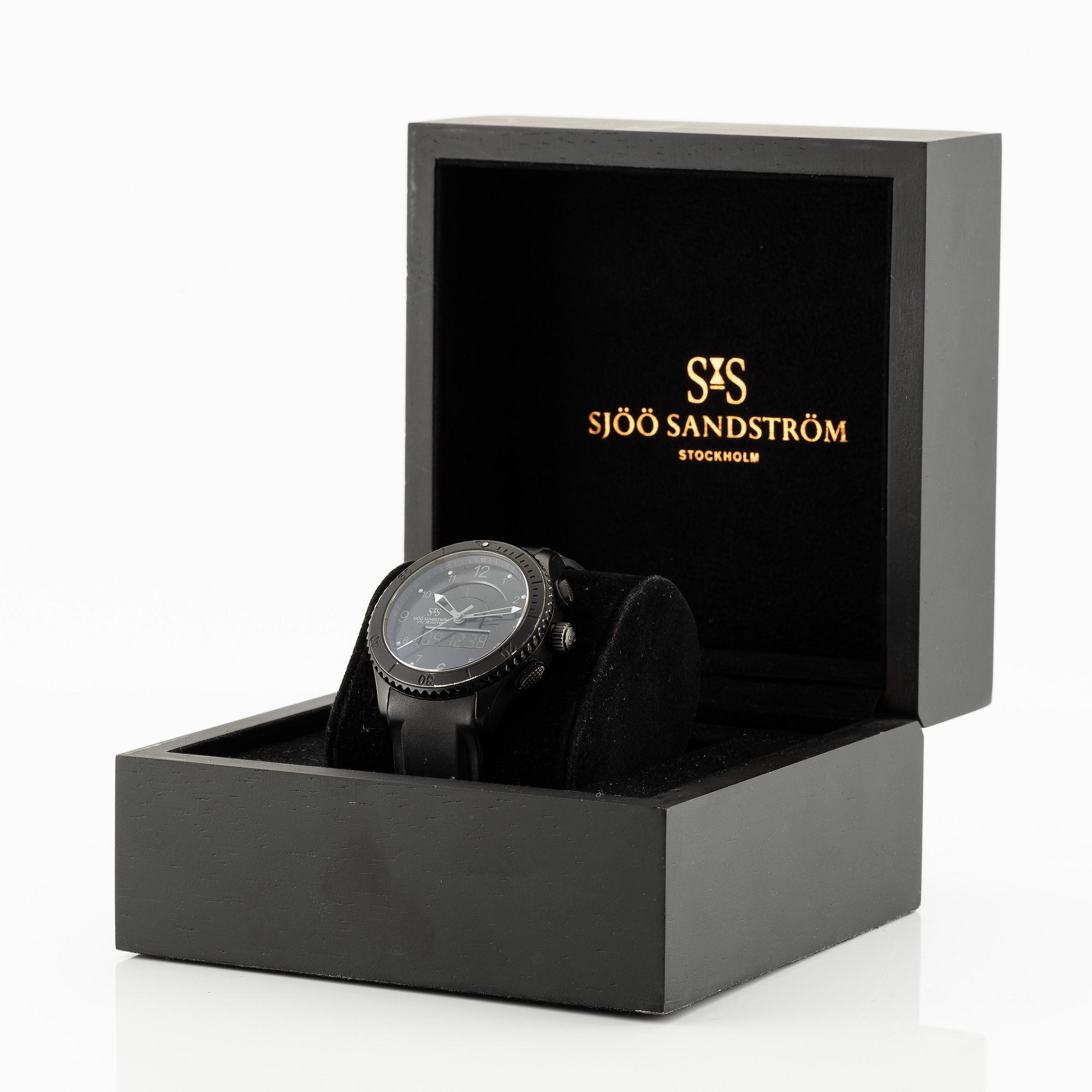 Sjöö Sandström, UTC Skydiver Black Night, wristwatch, 44.2 mm.