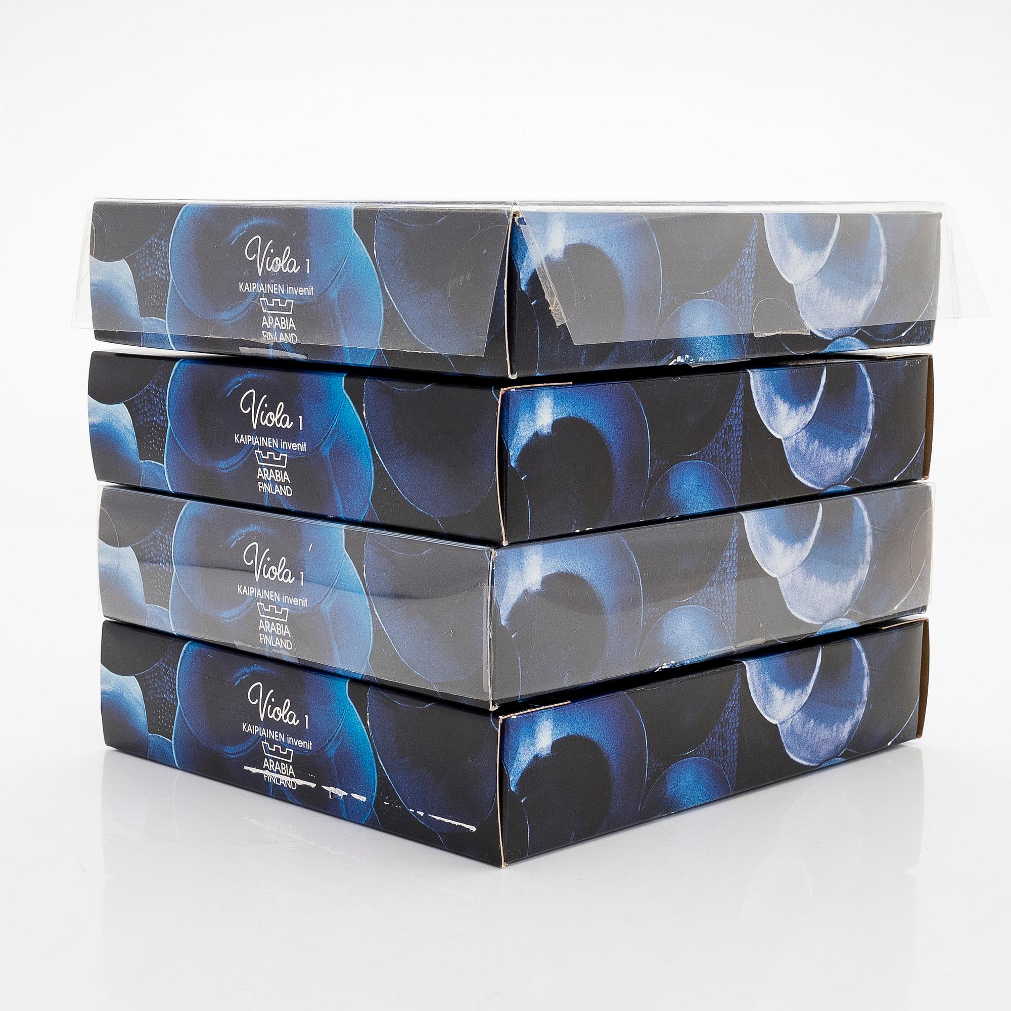 Birger Kaipiainen, a set of four decorative dishes in ceramics, stamped, Arabia, Finland.